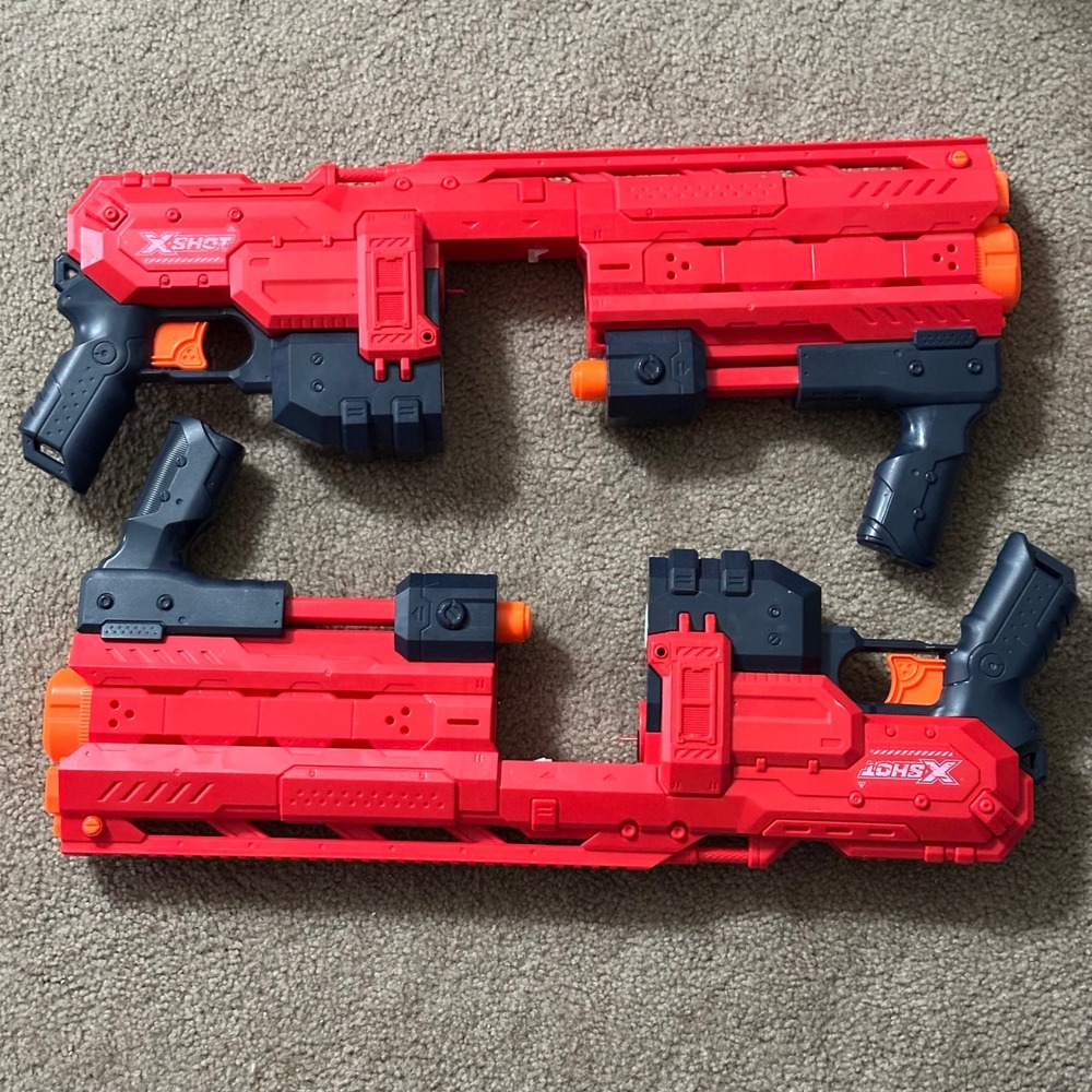 Zuru X-Shot Excel Vigilante‎ Dart Blaster Toy 2 Pump Action Red Black Tested